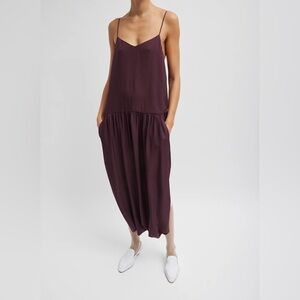 NWOT* Tibi Spring Acetate Strappy Jalouise Dress in Crimson, size 6, usd 675